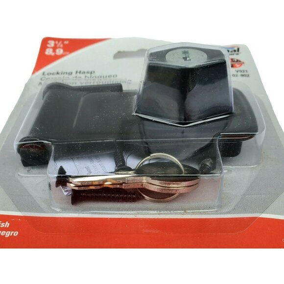 New Locking Hasp Security Safety Lock 2 Key 3 1/2” Black Steel National Hardware - Picture 2 of 6